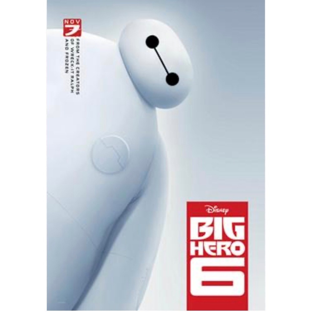 Disney Big Hero 6 Movie Poster Baymax Animated Film Promotional Art
